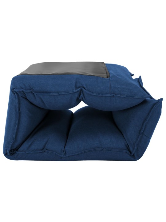 Skládací lenoška na podlahu modrá textil