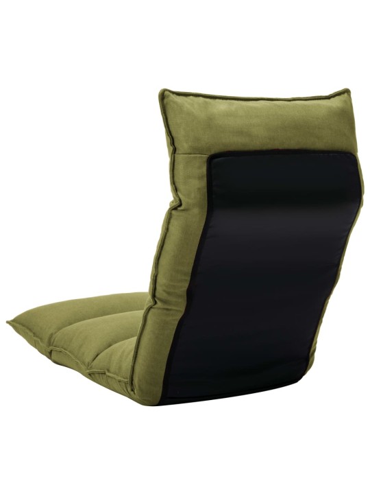 Skládací lenoška na podlahu zelená textil