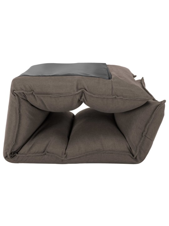 Skládací lenoška na podlahu taupe textil