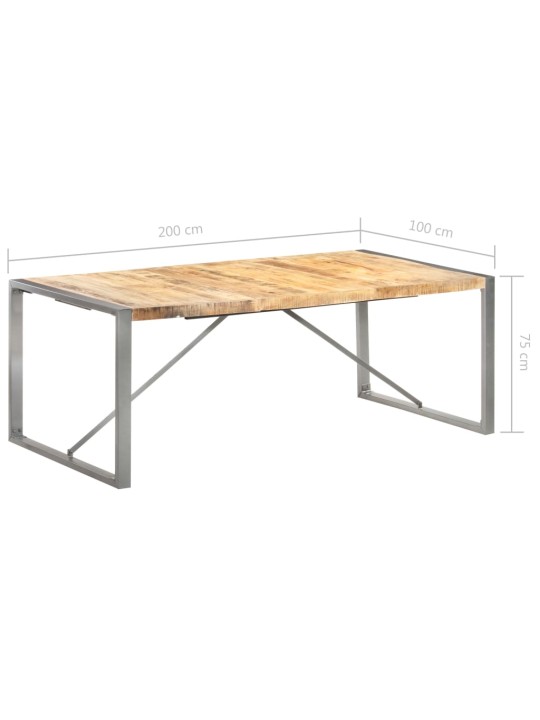 Jídelní stůl 200 x 100 x 75 cm masivní hrubé mangovníkové dřevo