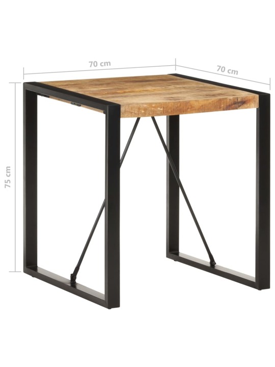 Jídelní stůl 70 x 70 x 75 cm masivní hrubé mangovníkové dřevo