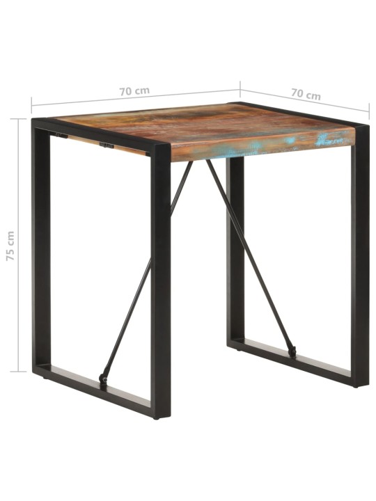 Jídelní stůl 70 x 70 x 75 cm masivní recyklované dřevo
