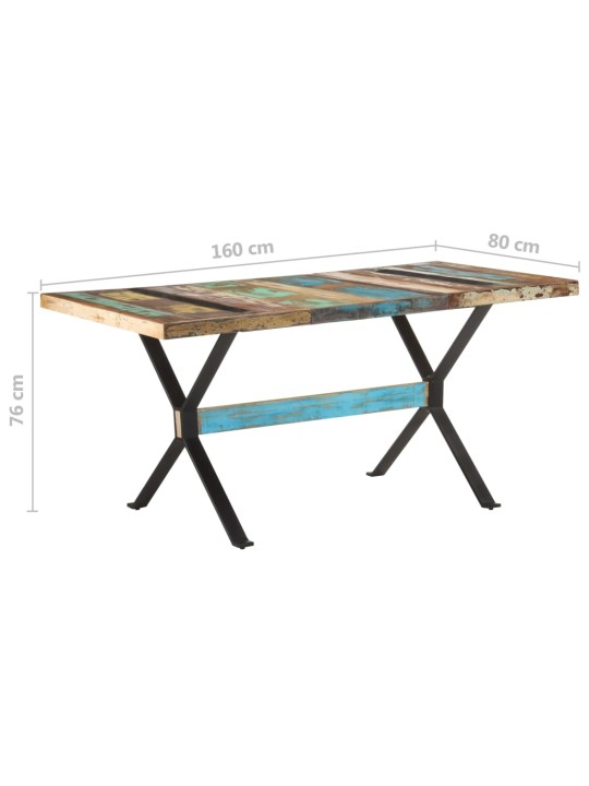 Jídelní stůl 160 x 80 x 76 cm masivní recyklované dřevo
