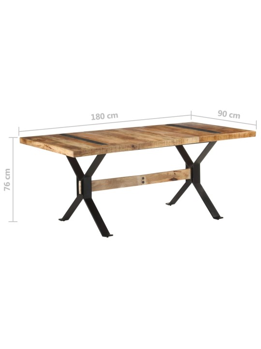 Jídelní stůl 180 x 90 x 76 cm hrubé mangovníkové dřevo