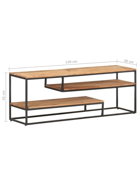 TV stolek 130 x 30 x 45 cm masivní akáciové dřevo