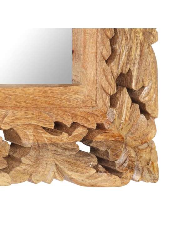 Ručně vyřezávané zrcadlo hnědé 110 x 50 cm masivní mangovník