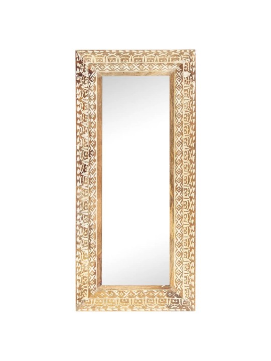 Ručně vyřezávané zrcadlo 110 x 50 x 2,6 cm masivní mangovník