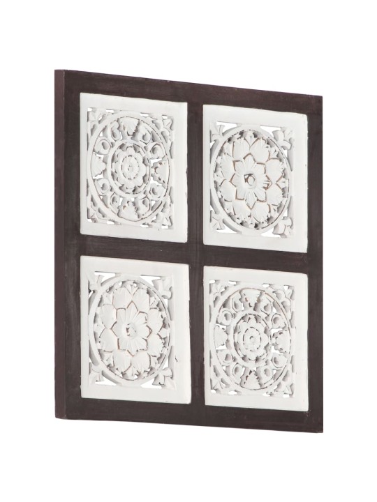 Ručně vyřezávaný nástěnný panel mdf 40x40x1,5 cm hnědý a bílý