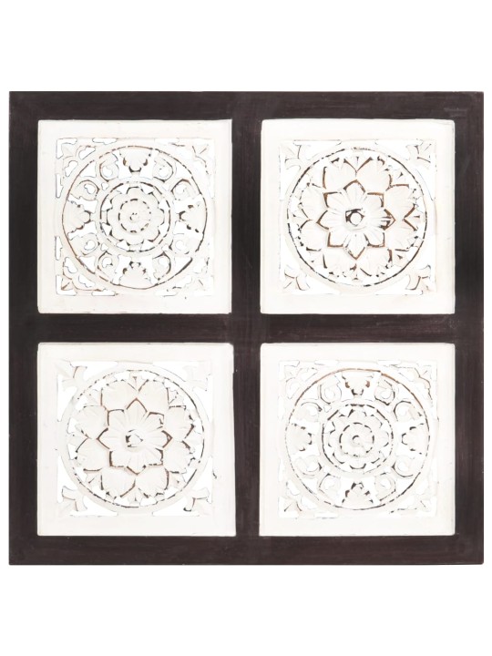 Ručně vyřezávaný nástěnný panel mdf 40x40x1,5 cm hnědý a bílý