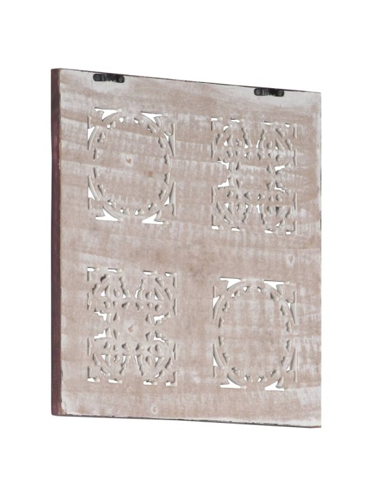 Ručně vyřezávaný nástěnný panel mdf 40x40x1,5 cm hnědý a bílý