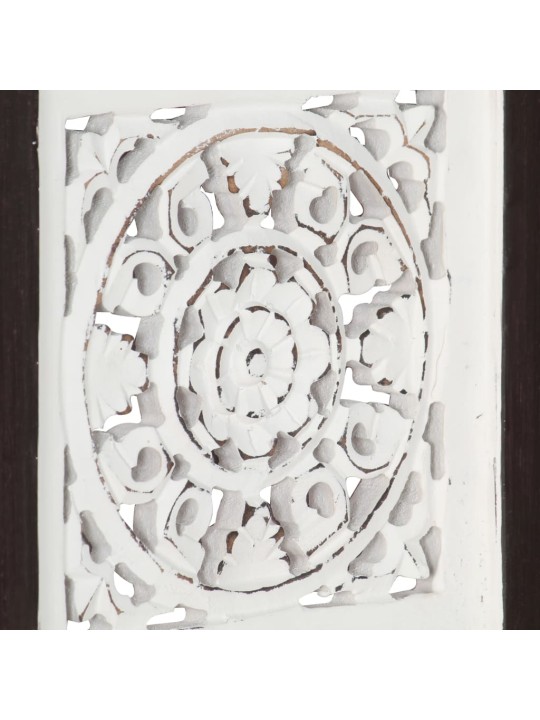 Ručně vyřezávaný nástěnný panel mdf 40x40x1,5 cm hnědý a bílý