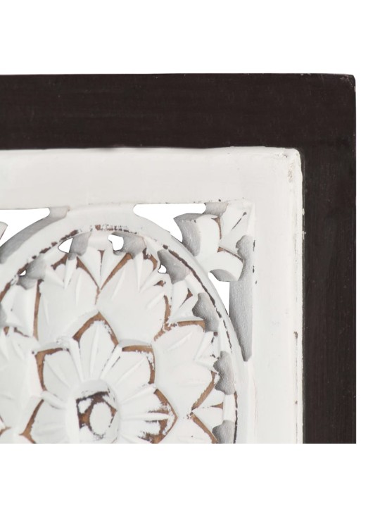 Ručně vyřezávaný nástěnný panel mdf 40x40x1,5 cm hnědý a bílý