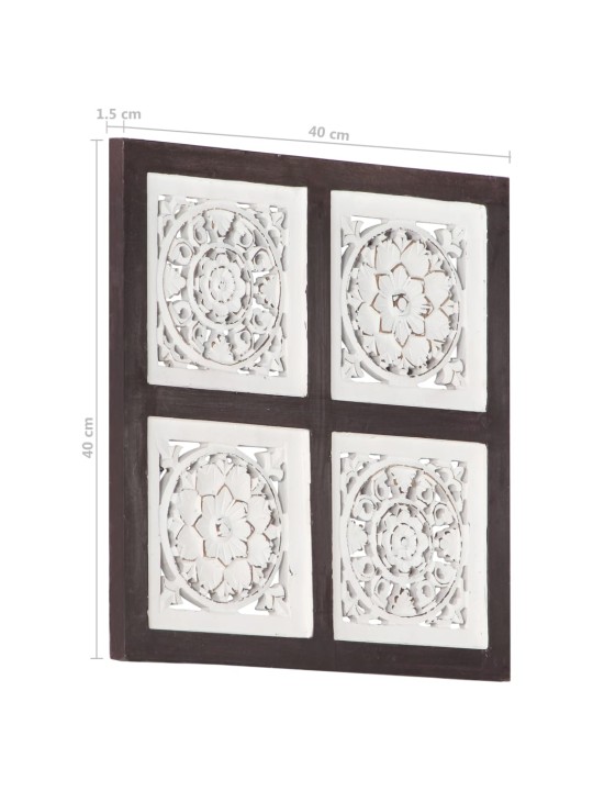 Ručně vyřezávaný nástěnný panel mdf 40x40x1,5 cm hnědý a bílý