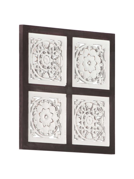 Ručně vyřezávaný nástěnný panel mdf 40x40x1,5 cm hnědý a bílý