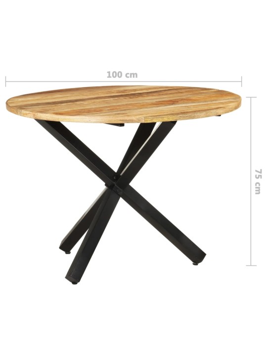 vidaxXL Jídelní stůl kulatý 100 x 100 x 75 cm hrubé mangovníkové dřevo