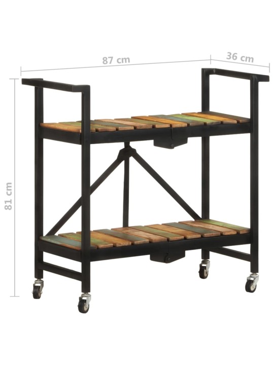 Kuchyňský vozík 87 x 36 x 81 cm masivní recyklované dřevo