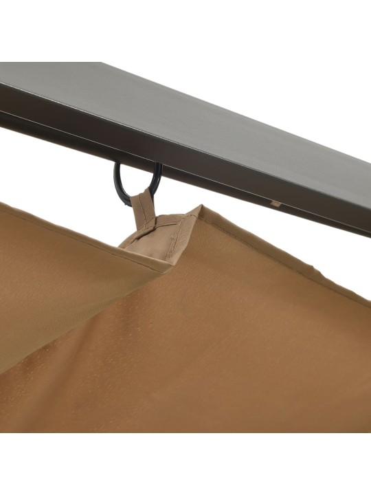 Pergola se zatahovací střechou taupe 3 x 3 m ocel 180 g/m²