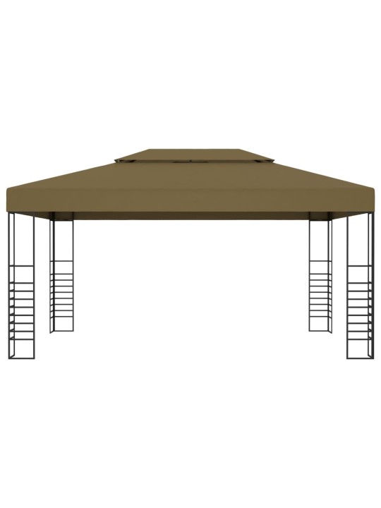 Altán se zatahovací střechou 3 x 3 m taupe 180 g/m²