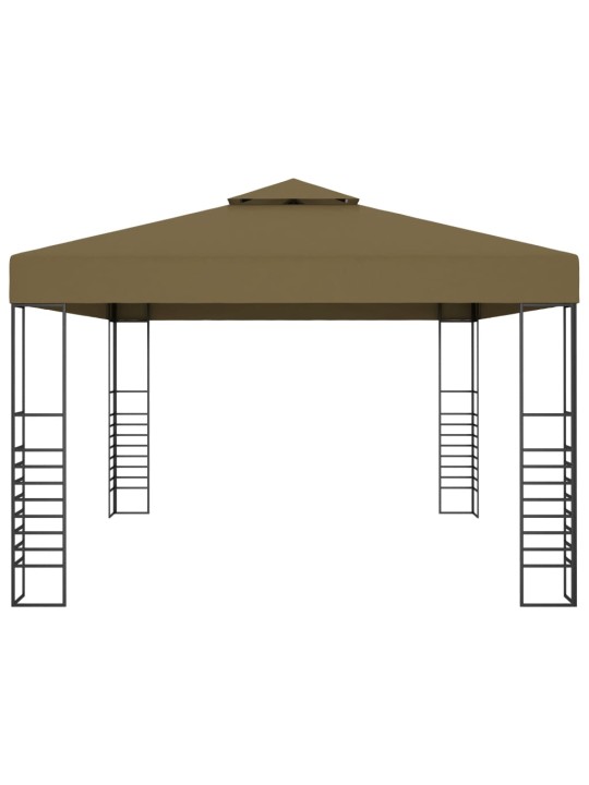 Altán se zatahovací střechou 3 x 3 m taupe 180 g/m²