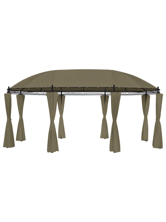 Altán se závěsy 520 x 349 x 255 m taupe 180 g/m²