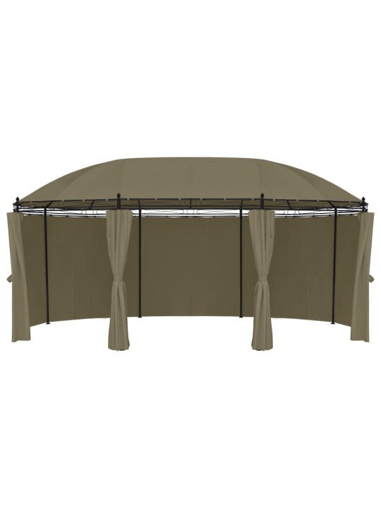Altán se závěsy 520 x 349 x 255 m taupe 180 g/m²