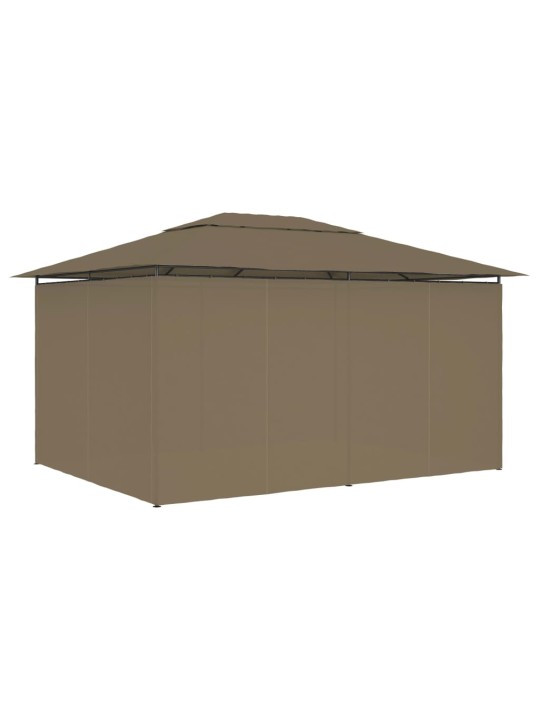 Zahradní altán se závěsy 4 x 3 m taupe 180 g/m²