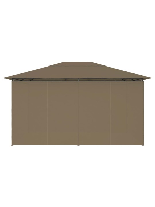 Zahradní altán se závěsy 4 x 3 m taupe 180 g/m²