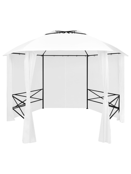 Zahradní party stan se závěsy 360 x 312 x 265 cm bílý 180 g/m²