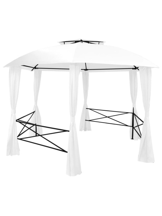 Zahradní party stan se závěsy 360 x 312 x 265 cm bílý 180 g/m²