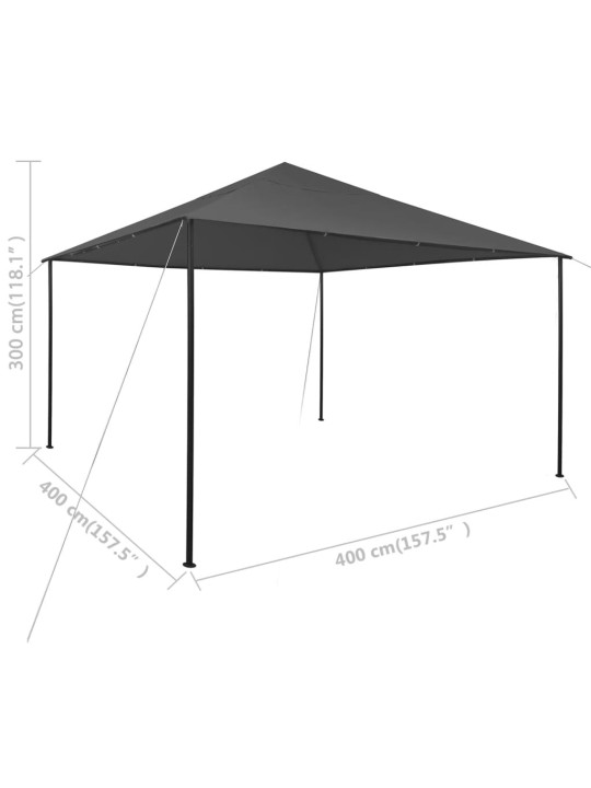 Altán 4 x 4 x 3 m antracitový 180 g/m²