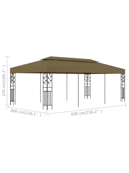 Altán 6 x 3 m taupe 180 g/m²