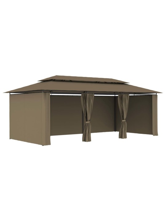 Altán se závěsy 600 x 298 x 270 cm taupe 180 g/m²