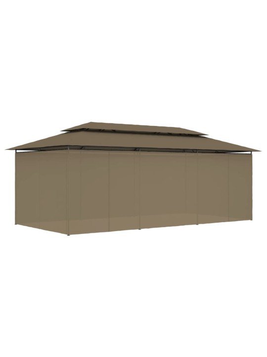 Altán se závěsy 600 x 298 x 270 cm taupe 180 g/m²