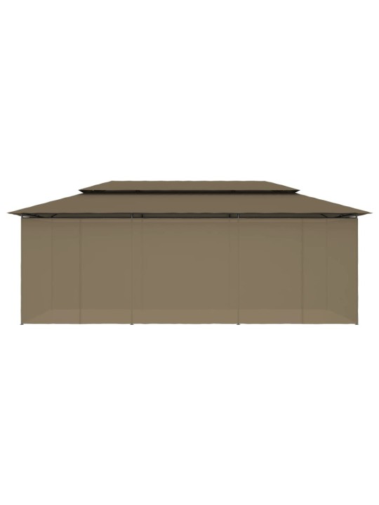 Altán se závěsy 600 x 298 x 270 cm taupe 180 g/m²
