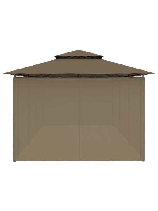 Altán se závěsy 600 x 298 x 270 cm taupe 180 g/m²