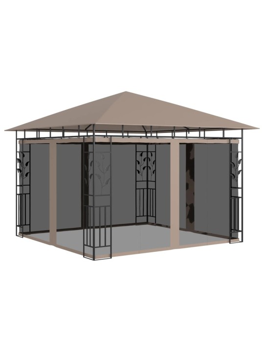 Altán s moskytiérou 3 x 3 x 2,73 m taupe 180 g/m²
