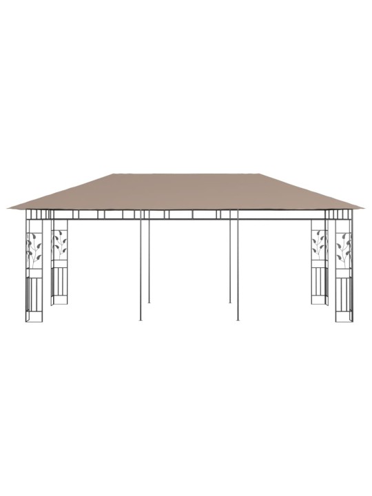 Altán s moskytiérou 6 x 3 x 2,73 m taupe 180 g/m²