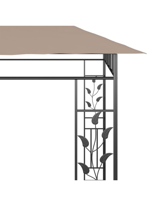 Altán s moskytiérou 6 x 3 x 2,73 m taupe 180 g/m²