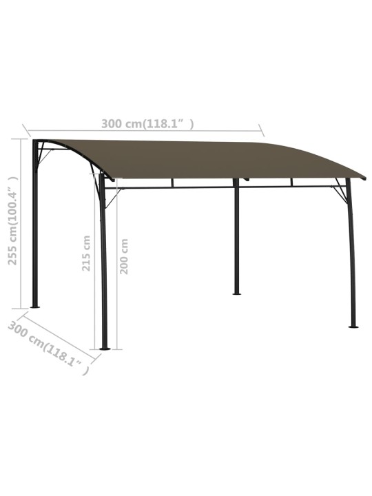 Zahradní markýza proti slunci 3 x 3 x 2,55 m taupe