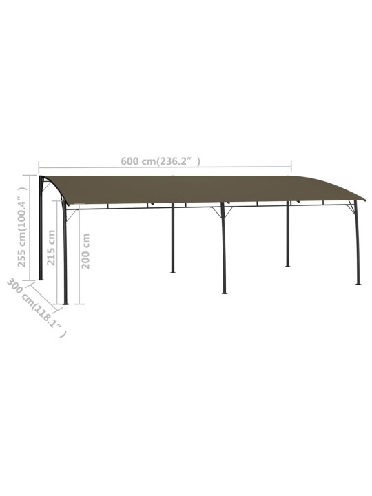 Zahradní markýza proti slunci 6 x 3 x 2,55 m taupe