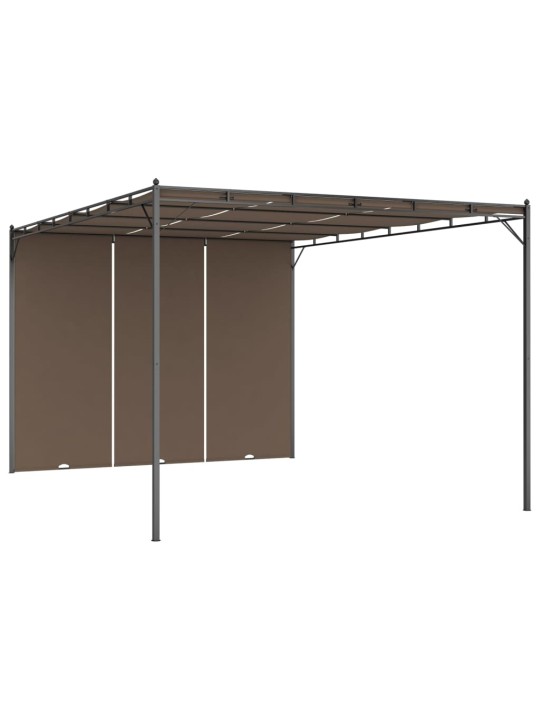 Zahradní altán s bočním závěsem 4 x 3 x 2,25 m taupe