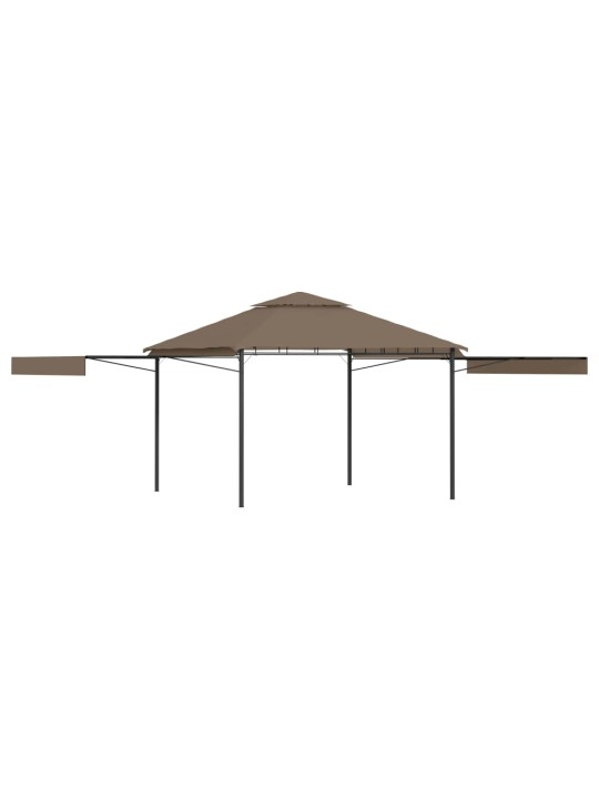 Altán se dvěma extra stříškami 3x3x2,73 m taupe 180 g/m²