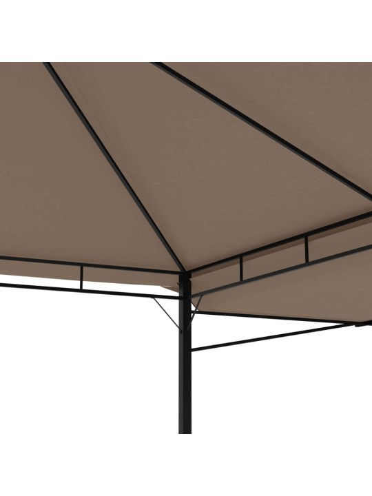 Altán se dvěma extra stříškami 3x3x2,73 m taupe 180 g/m²