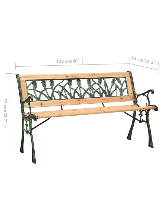 Zahradní lavice 122 cm litina a masivní jedlové dřevo