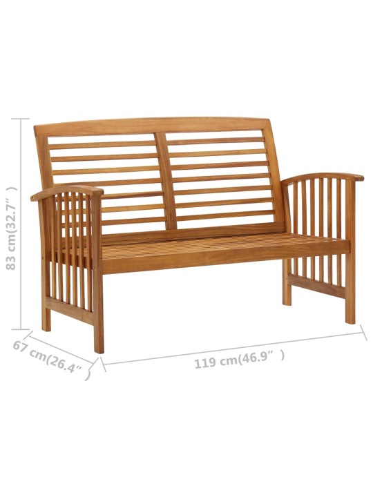 Zahradní lavice 119 cm masivní akáciové dřevo