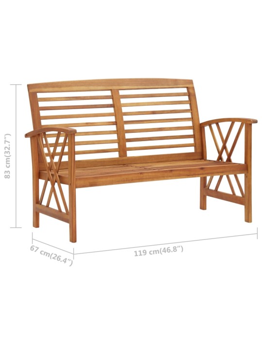 Zahradní lavice 119 cm masivní akáciové dřevo