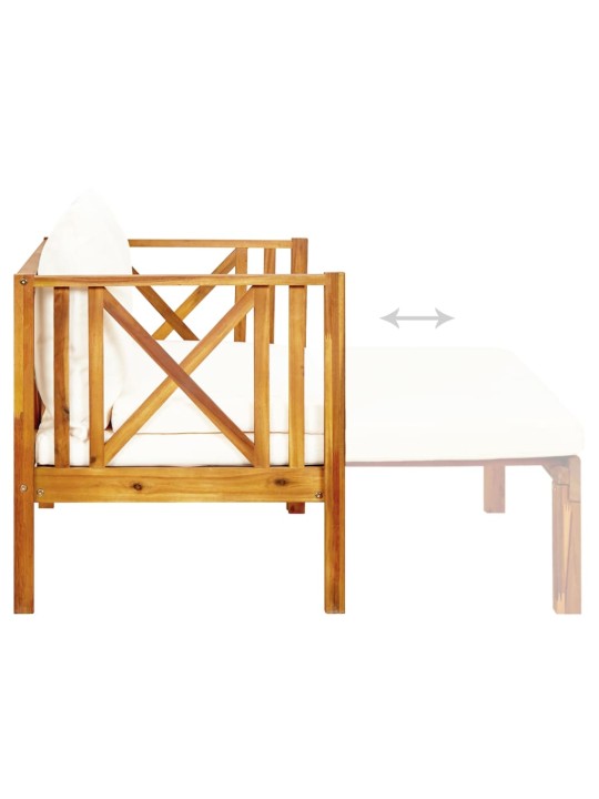 2místná zahradní lavice s poduškami 122 cm masivní akácie