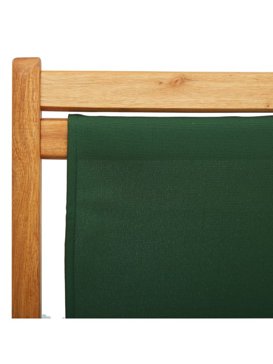 Skládací plážové křeslo eukalyptové dřevo a textil zelené