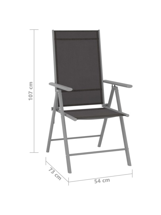Skládací zahradní židle 2 ks textilen černé