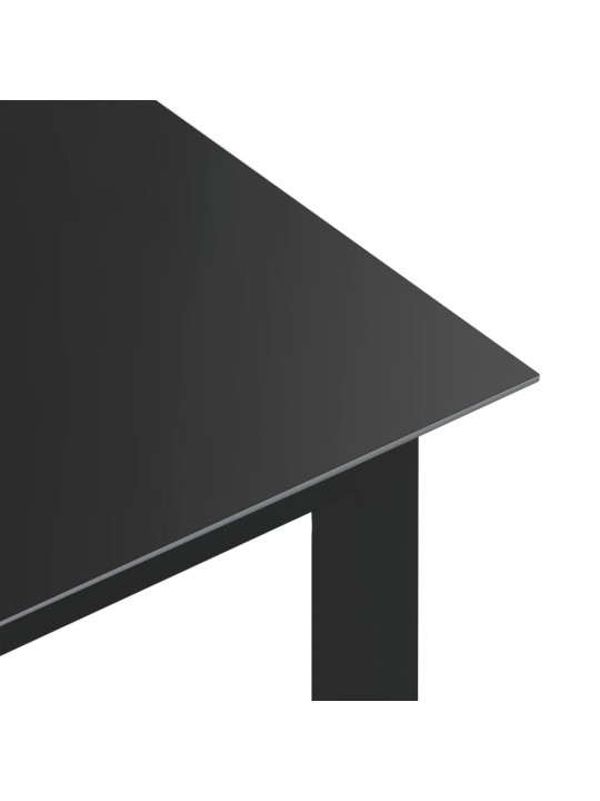 Zahradní stůl černý 150 x 90 x 74 cm hliník a sklo